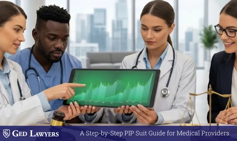 Medical provider reviewing documents for a step-by-step PIP lawsuit process